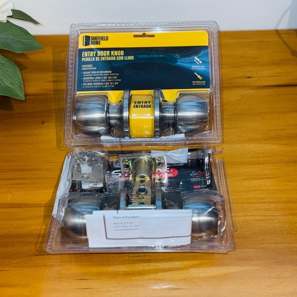 Set of 2 Stainless steel entry door knobs (NEW) - Picture 4 of 5